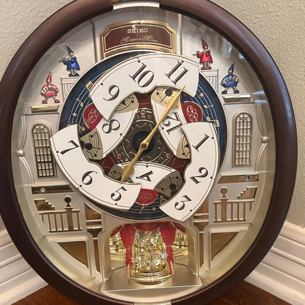 Seiko Melodies in Motion Dancing Dial Musical Wall Clock with '70s Pop Music